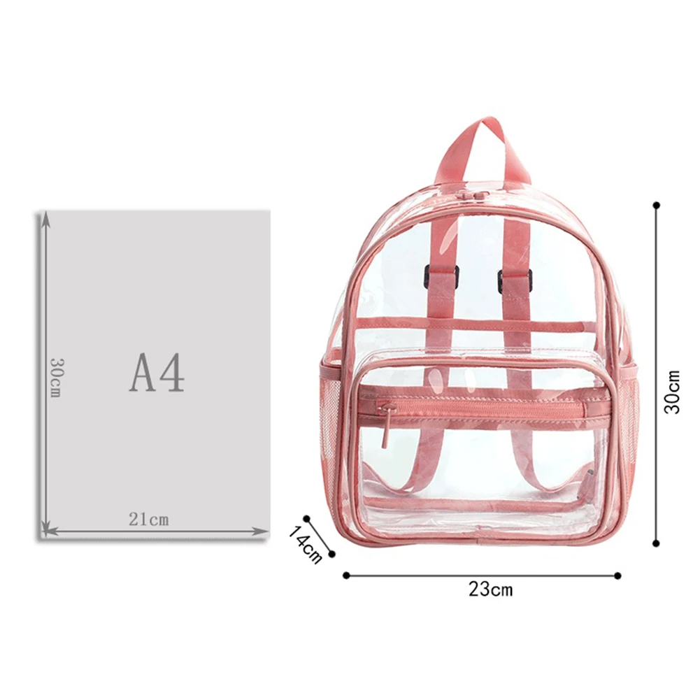 PVC School Bag for Students Fashion Transparent Book Bag Waterproof Large Capaci - $64.45