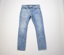 Buckle BKE Mens 30x30 Distressed Thick Stitch Alec Straight Leg Denim Jeans Blue - £46.70 GBP