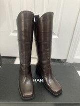 NIB 100% AUTH Chanel 14A G30170 Square Toe Brown Leather Boots Sz 35 $1875 - £850.33 GBP
