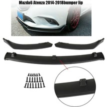 For 2014-2018 Mazda 6 Front Bumper Body Kit Spoiler Lip Black 3PC - £27.52 GBP