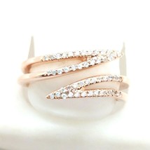 0.20CT Simulated Diamond Spike Wrap Band Bypass Ring Solid 14K Rose Gold Plated - £51.70 GBP