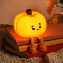 Pumpkin Night Light - Cute Led Pumpkin Lamp, Silicone Dimmable Nursery Nightligh - £23.97 GBP