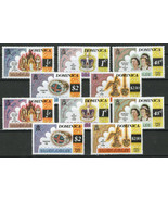 Dominica 521-525 MNH QEII silver jubilee perf &amp; color variety ZAYIX 0224... - £2.51 GBP