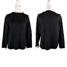Eileen Fisher Sweater Large Silk Blend Black Beige Contrast Sleeve - £39.50 GBP