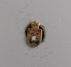 Vintage Tiny Crown Lion &amp; Sailing Ship Emblem Shield Lapel Hat Pin - $7.28