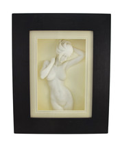 White Bisque Finish Nude Woman Shadowbox Wall Art - $131.42