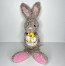 Bunny Rabbit With Chick Plush 2018 Animal Adventure Gray Pink Stuffed Animal 24&quot; - £12.50 GBP