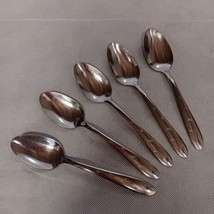 Marcrest MCF1 Soup Spoons 5 Stainless Steel 7.125&quot; 5 Atomic Starburst - £17.22 GBP