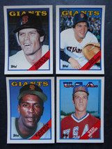 1988 Topps Traded San Francisco Giants Team Set of 4 Baseball Cards - £1.95 GBP
