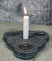 Wicca Triple Goddess Celtic Knotwork Triquetra Triple Votives Taper Cand... - $19.99