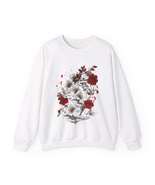 Elegant Japanese Flowers Crewneck Sweatshirt for Serenity and Style - £40.49 GBP