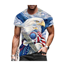  American Eagle USA Flag T Shirt   Crew Neck - Short Sleeve - Patriotic Tee - $18.25