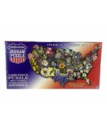 UNITED STATES 1000 Piece Jigsaw Puzzle with STATE FLOWERS New &amp; Sealed! - £6.02 GBP