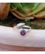 Amethyst Women Ring Leaf Silver Ring Amethyst Stone Ring 925 Sterling Ring  - €45,83 EUR