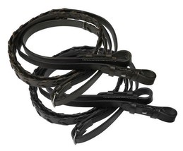 English Saddle Horse 54&quot; X 5/8&quot; Laced Leather Bridle Reins Black or Brown Reins - £12.08 GBP
