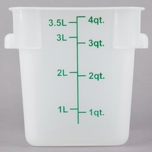 Choice 4Qt Translucent Square Polypropylene Food Storage Container w/ Gr... - £55.21 GBP