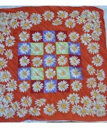 Henri Bendel Silk Scarf Ladies Womens Italy Floral Daisy Rolled Hem 34&quot; ... - $67.00