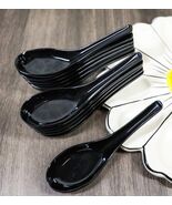 Contemporary High Gloss Finish Black Melamine Asian Soup Spoons Pack Of ... - $438.49 MXN