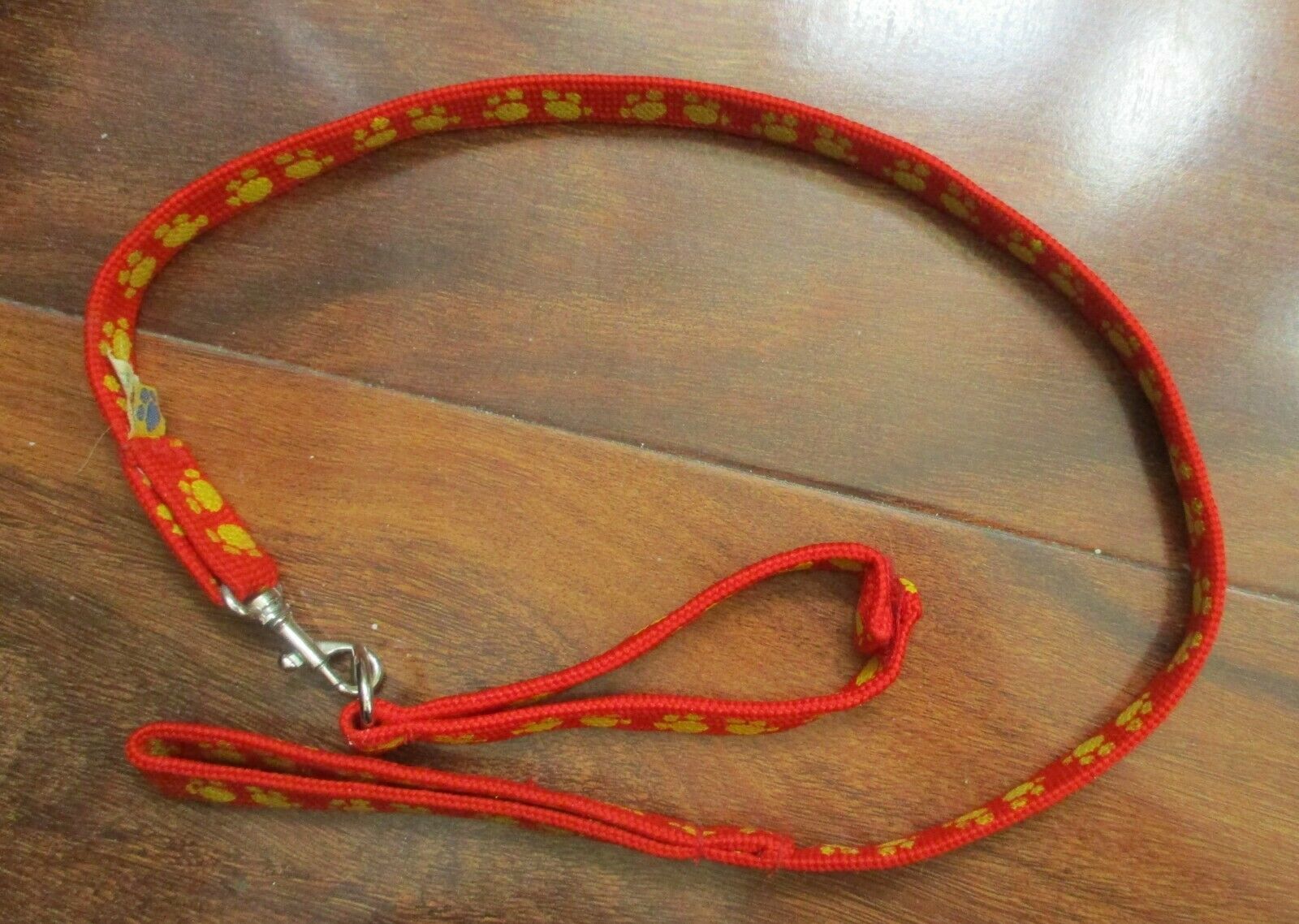 Build A Bear Workshop Collar &amp; Leash Red With Yellow Paw Prints - $8.41