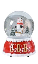 Snowman Figurine Musical Snow Globe Christmas 5.7" High Resin Glass Water