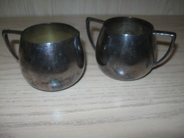Sugar Bowl &amp; Creamer Quadruple Plate Silver Plate Empire Crafts 1930-1950  - $9.95