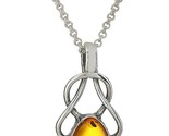 18&quot; Sterling Silver 925 Amber Celtic Design Pendant Necklace New with Tags - $39.98