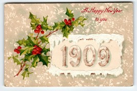 New Years Day Postcard 1909 Holiday Greetings Embossed John Winsch Back Vintage - £5.95 GBP