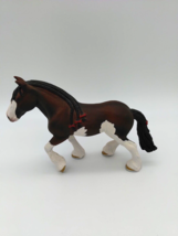 2015 SCHLEICH D-73527 Horse, Clydesdale Brown/White Braided Mane Red Bows - $11.86