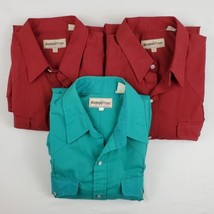 Lot (3) Northern Plains Western Shirts XL 17-17.5/34-35 Long Sleeve Cowb... - $25.99