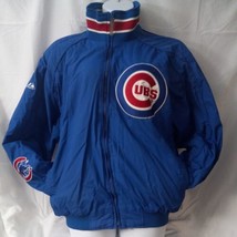 VINTAGE Chicago Cubs Authentic Majestic Collection Dugout Fleece Jacket Coat  - £76.75 GBP