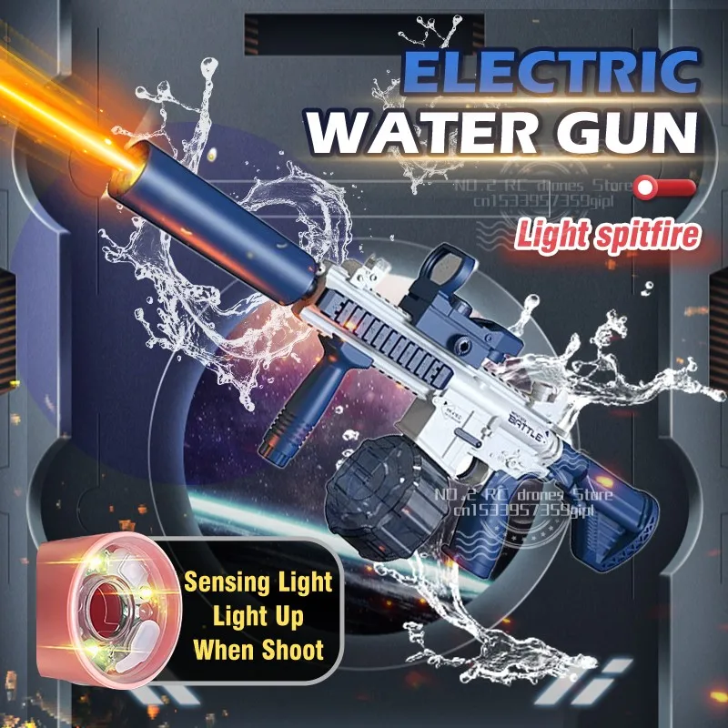 Fully Automatic Electric Water Gun with Flame Light Rechargeable Continuous - £20.42 GBP+