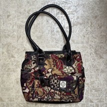 Treviso Flower Print Red Brown Orange YellowOuter Compartments Inner Zip... - £15.60 GBP