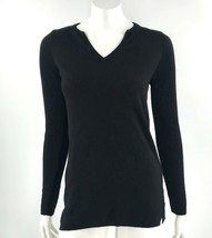 asos Womens Tunic Sweater Size 4 Black Split Neck Solid Long Sleeve Pullover - £12.66 GBP