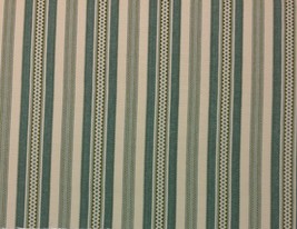 Ballard Designs Windsor Blue Teal Moss Green Woven Stripe Fabric By Yard 54&quot;W - £20.77 GBP