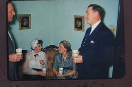 VTG 1952 Kodak Kodachrome Slide Christmas Time 2 Men &amp; Women Couch MCM Home - $9.99