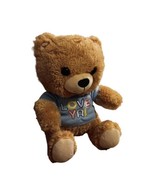Hallmark Love Ya Rainbow Colors T-Shirt Brown Teddy Bear 8&quot; Soft Plush M... - £8.14 GBP