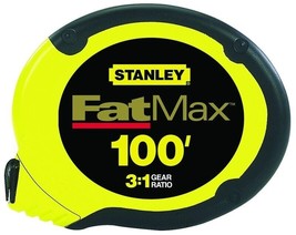 Stanley 34-130 3/8&quot; x 100&#39; FatMax Long Tape Rule Polymer Stainless Steel... - $47.99