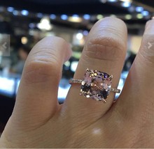 14K Rose Gold Jewelry Natural Shine Moissanite Ring for Women Anillos De Bizuter - £18.60 GBP