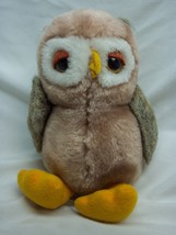 Vintage 1982 Dakin Sleepy Great Horned Owl 8&quot; Plush Stuffed Animal Toy - £19.77 GBP