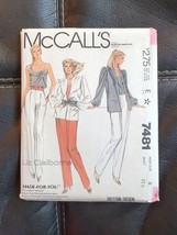 Vintage McCall's Pattern #7481-Liz Claiborne Misses Jacket Camisole Pants Size 8 - £6.82 GBP