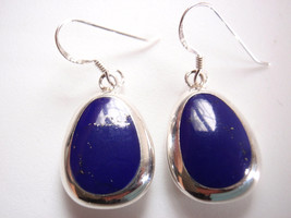 Reversible Simulated Lapis and Genuine Mother of Pearl 925 Sterl Silver Earrings - $17.09
