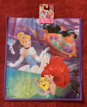 New Disney Princess Reusable Shopping Bag Tote Cinderella Ariel &amp; Jasmine w Tag - £3.20 GBP