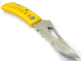 Yellow Stainless Steel Folding Pocket Knife - £6.18 GBP