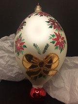 Christopher Radko &#39;96 Poinsettia Elegance Tear Drop Christmas Ornament A... - $79.00