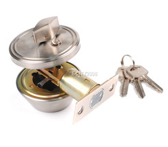 Bathroom Bedroom Stainless Steel Single Cylinder Deadbolt Door Lock W/3 ... - $28.49