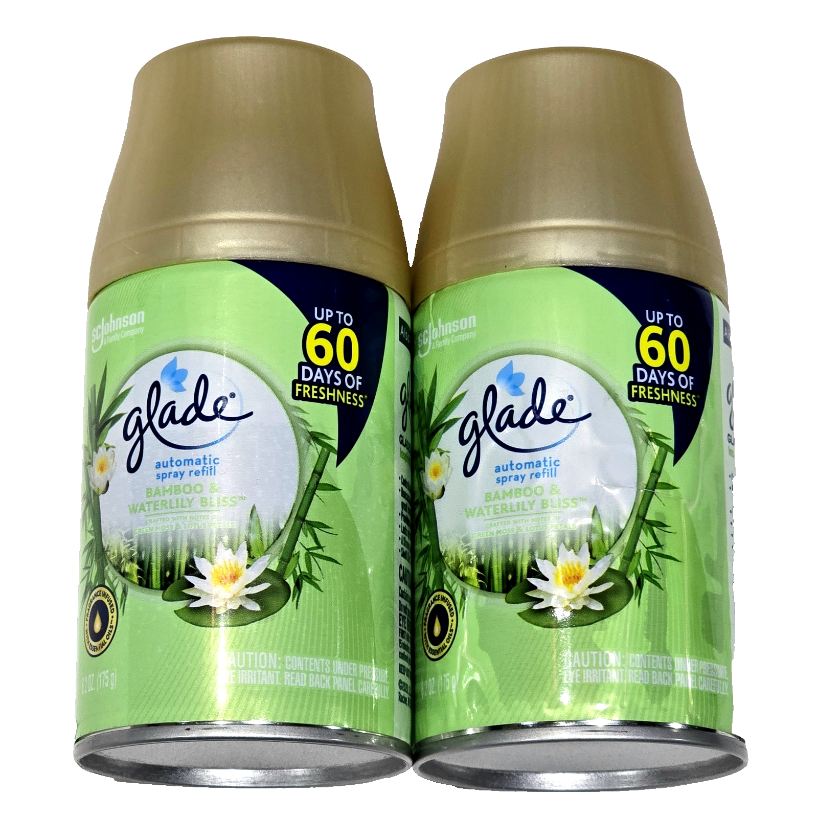 2 Pack Glade Automatic Spray Refill Bamboo &amp; Waterlily Bliss 6.2oz Air F... - $35.99