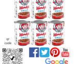 Wendy&#39;s Chili with Beans - 6 Pack, 15 oz Cans, 29g Protein - £37.52 GBP