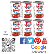 Wendy&#39;s Chili with Beans - 6 Pack, 15 oz Cans, 29g Protein - £37.75 GBP