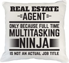 Make Your Mark Design Multitasking Ninja. Cool White Pillow Cover for Real Estat - £19.84 GBP+