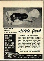 1951 Print Ad Little Jerk Fishing Lures Bill Crowder Bait Co. Norfolk,VA - £6.55 GBP